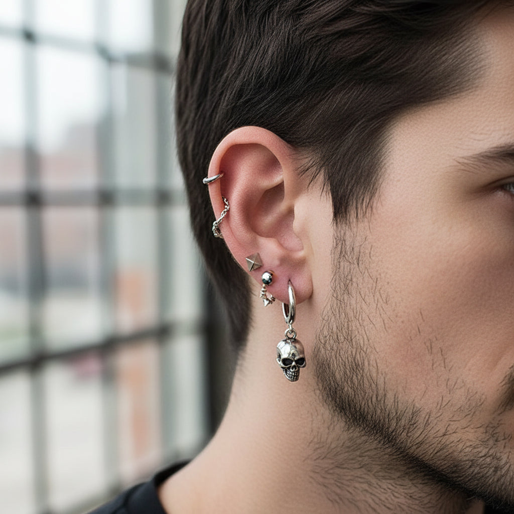 Retro Skull Earrings — Punk Rock Style
