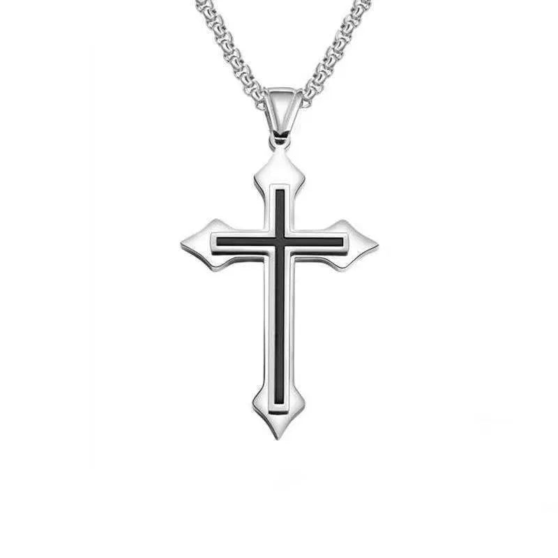 Vintage Unisex Gothic Hollow Cross Necklace