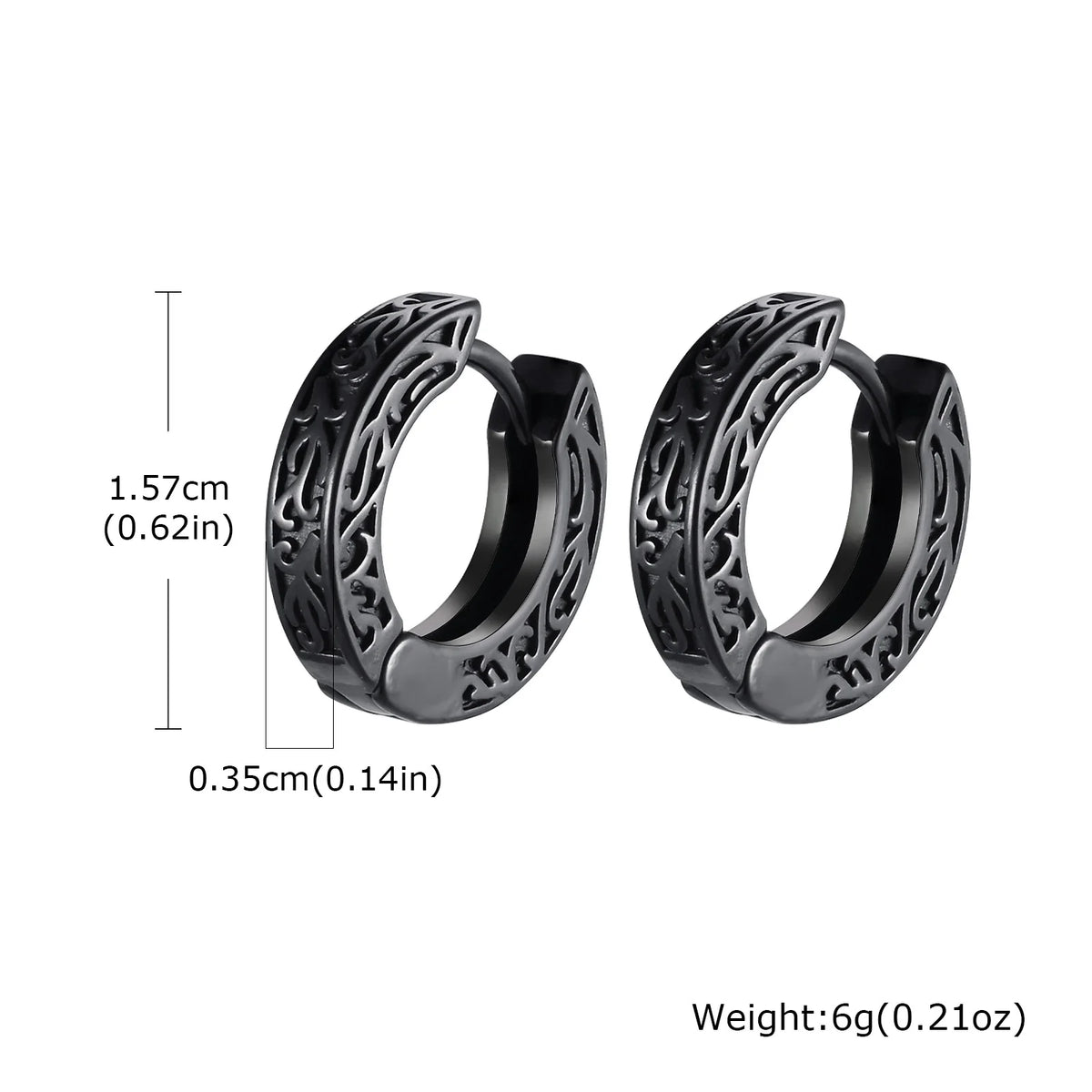 Stainless Steel Totem Hoop Earrings