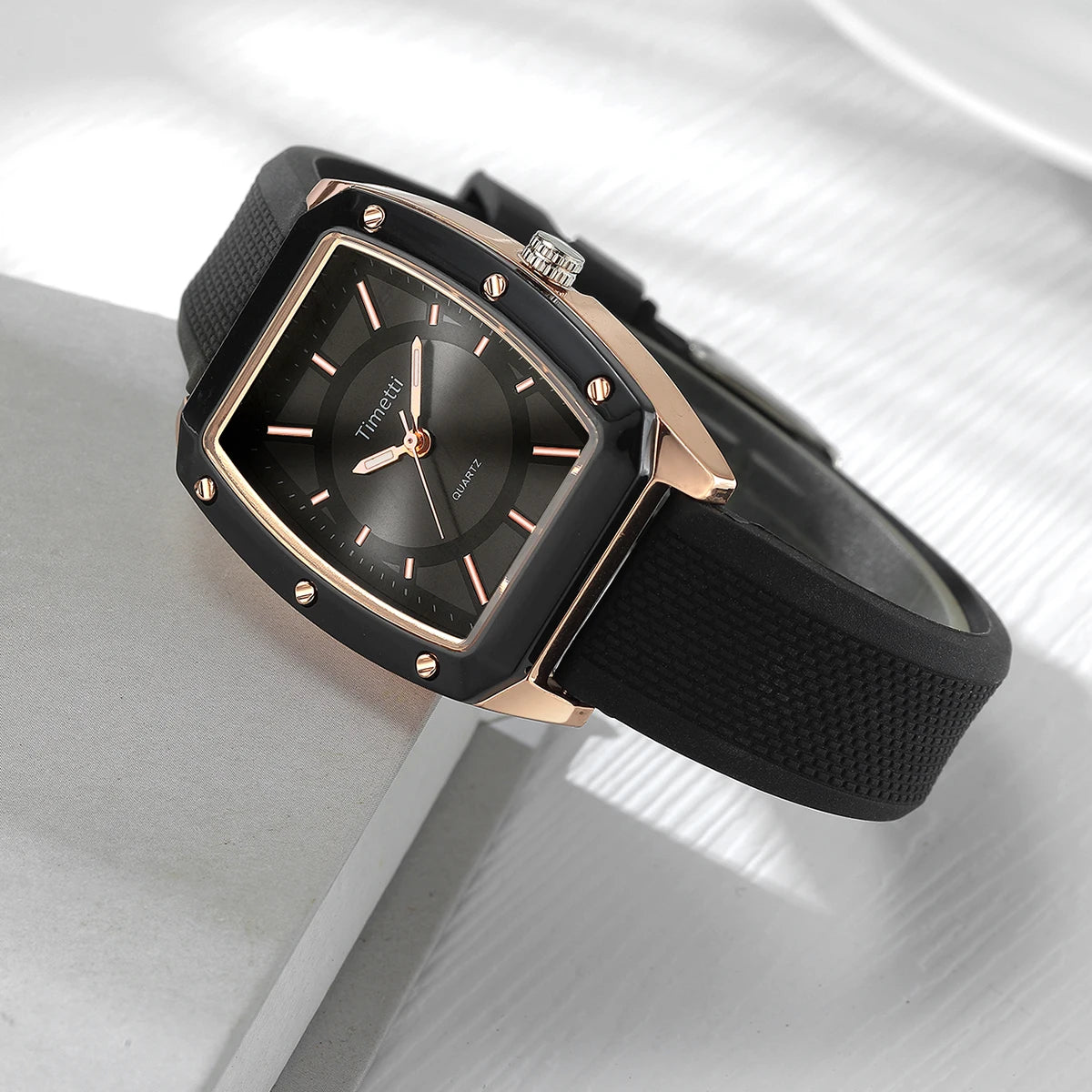 Trendy Square Silicone Quartz Watch