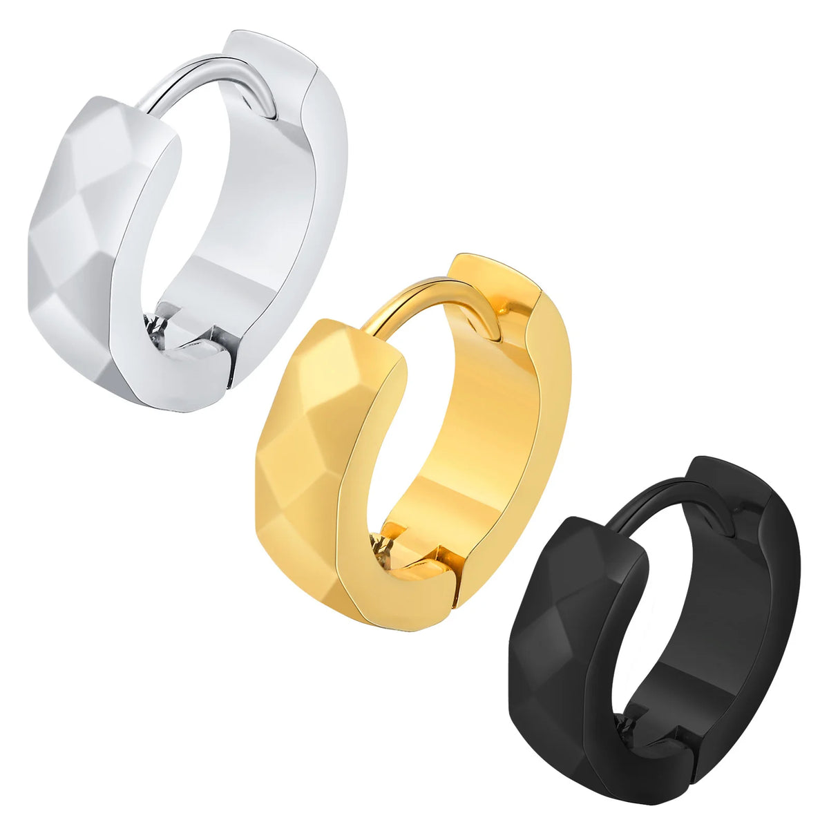 Geometric Stainless Steel Hoop Earrings