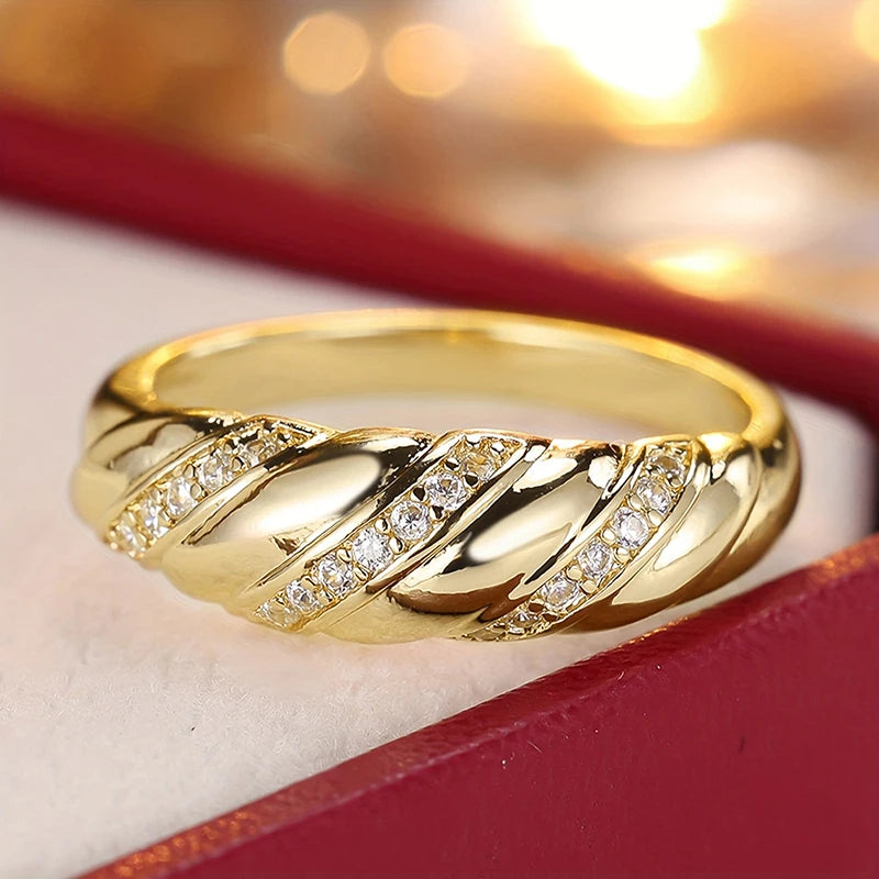 Modern Twist Cubic Zirconia Ring