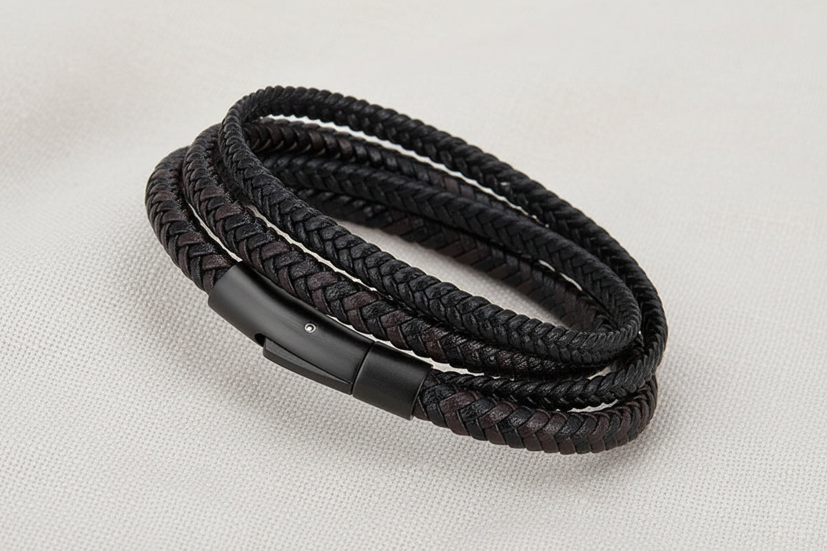 Men’s Double Layer Leather Bracelet