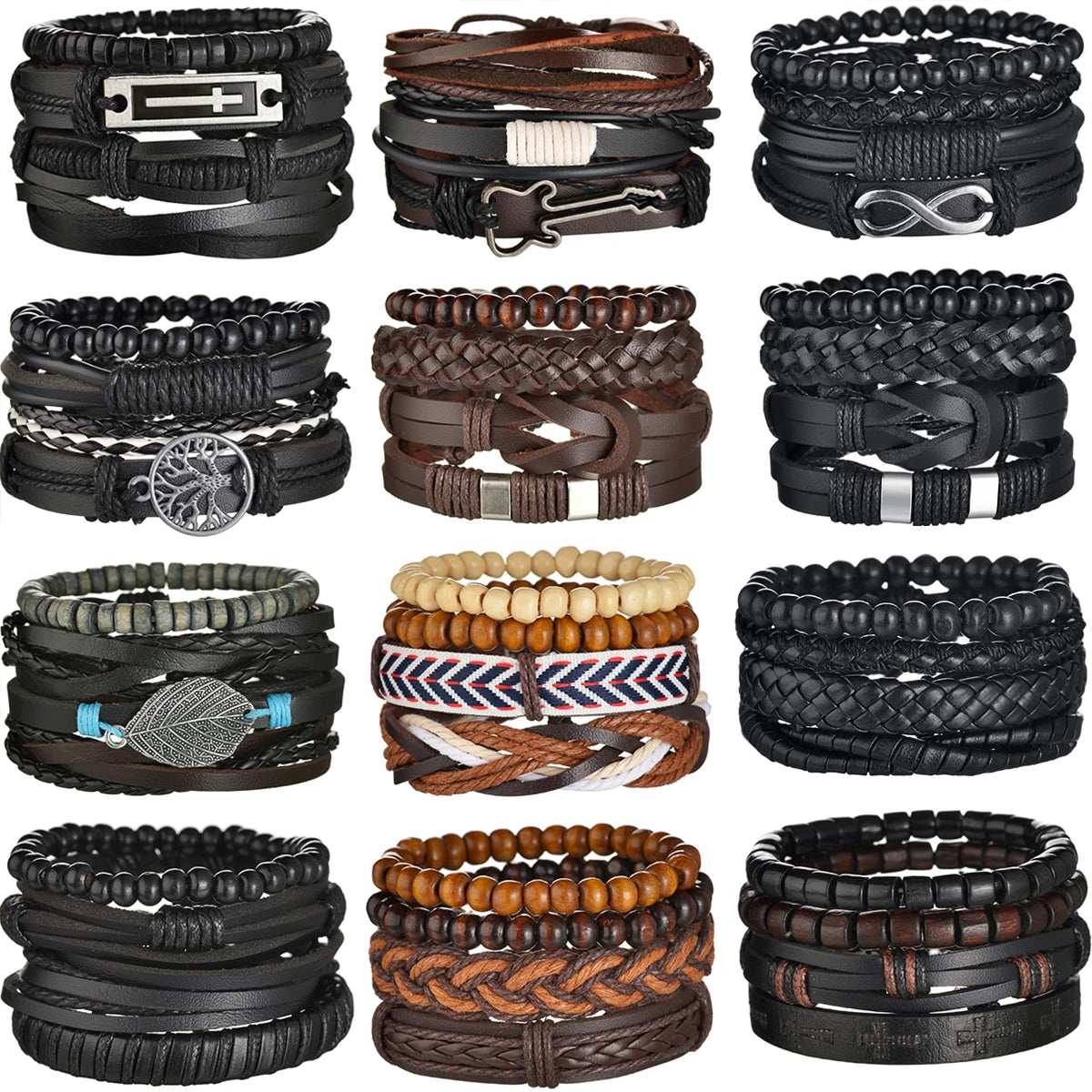 Men’s Life Tree & Wood Bead Bracelets