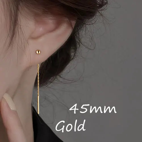 Thread Chain Tassel Earrings – Long Drop