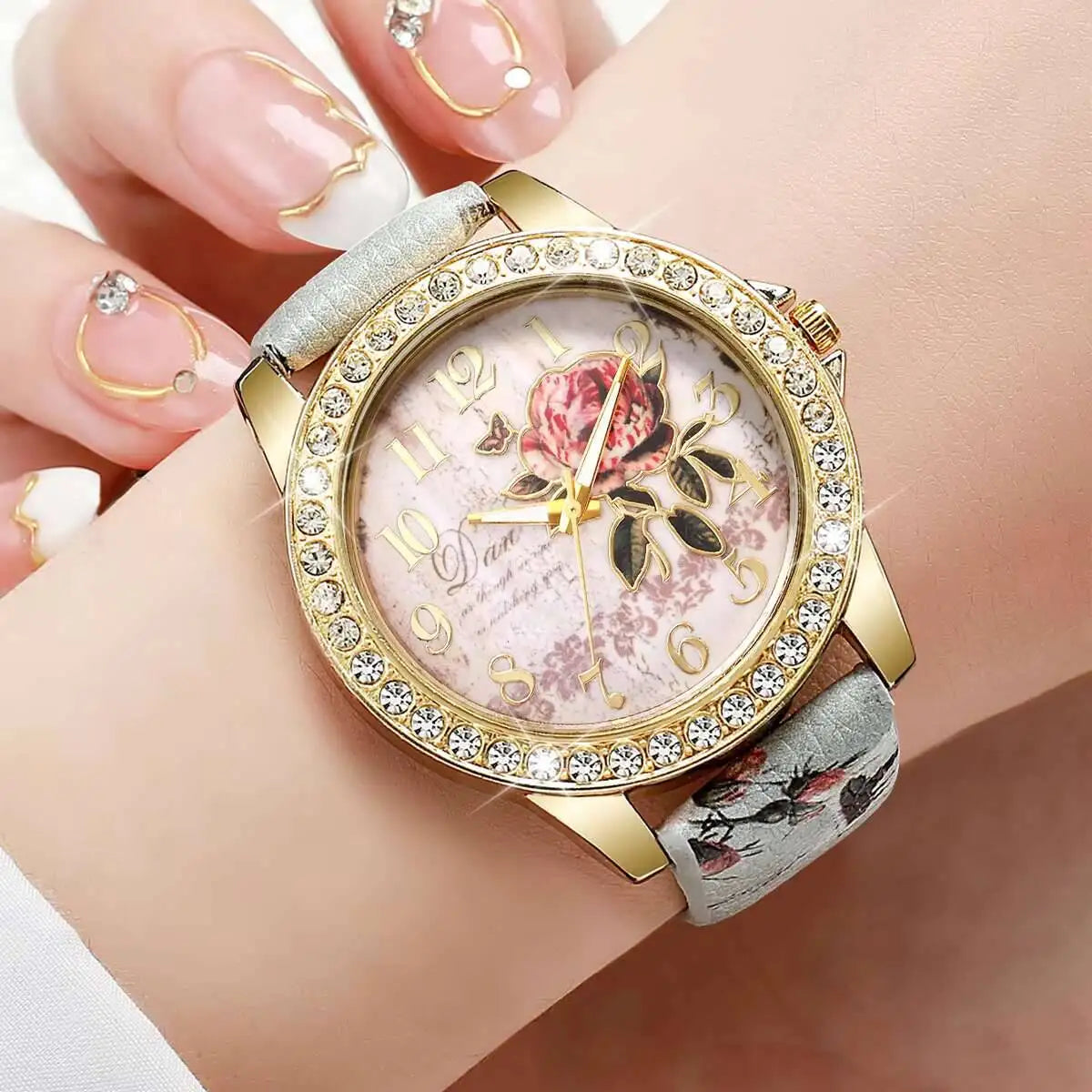 Elegant Floral Quartz Watch