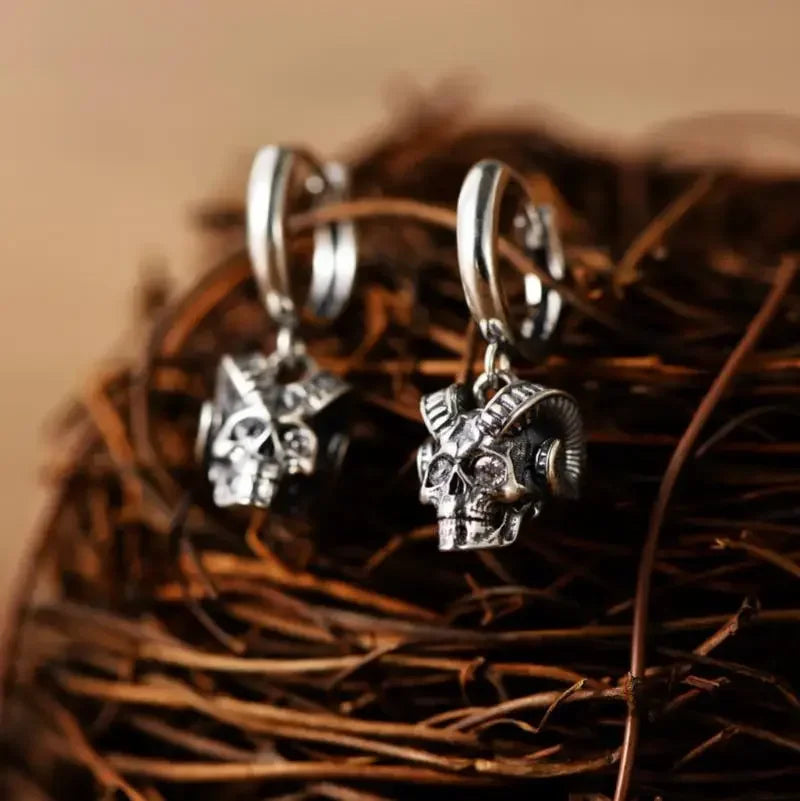 Retro Skull Earrings — Punk Rock Style