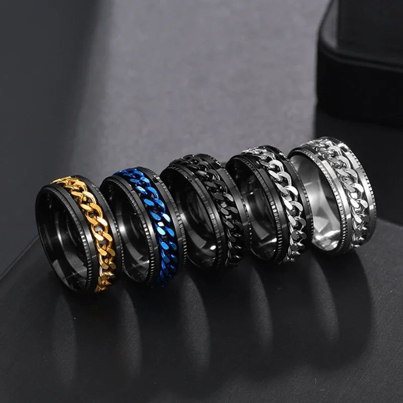 Rotatable Chain Titanium Steel Ring