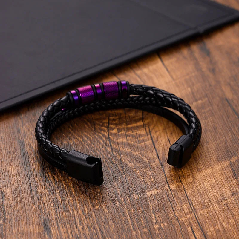 Chunky Multi-Layer Leather Bracelet