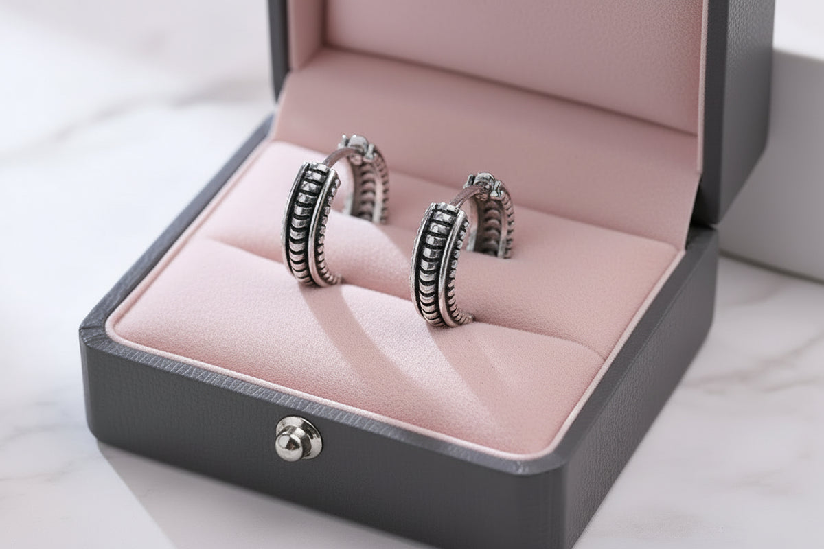 Stainless Steel Hoop Earrings for Men