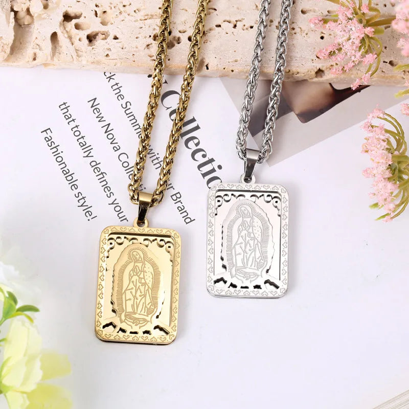 Unisex Virgin Mary Pendant Necklace
