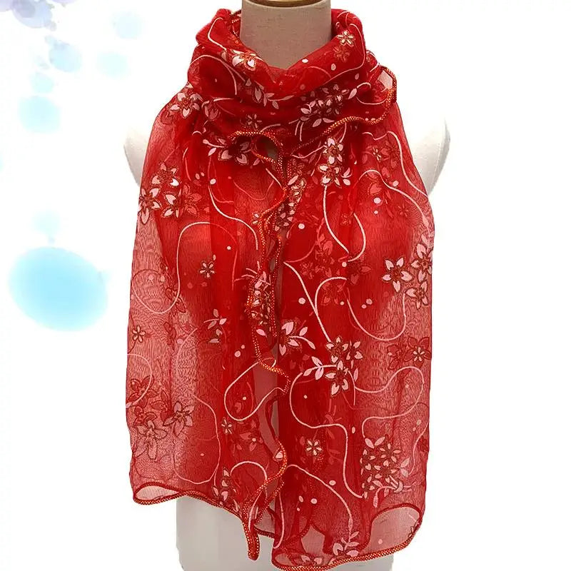 Luxury Floral Silk Wrap & Scarf