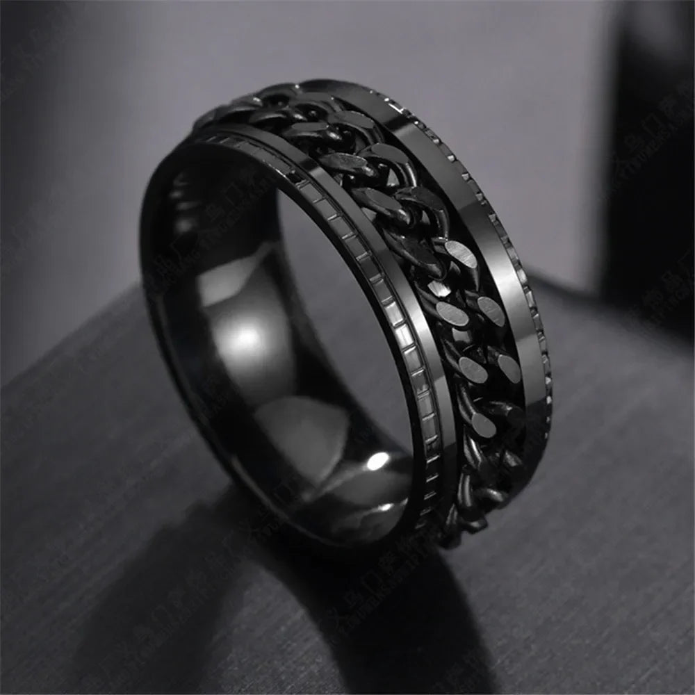 Rotatable Chain Titanium Steel Ring