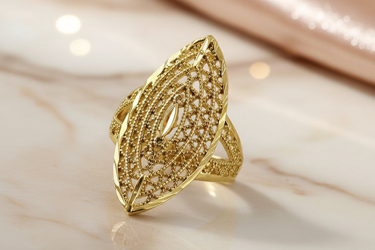 Gold Marquise Statement Ring