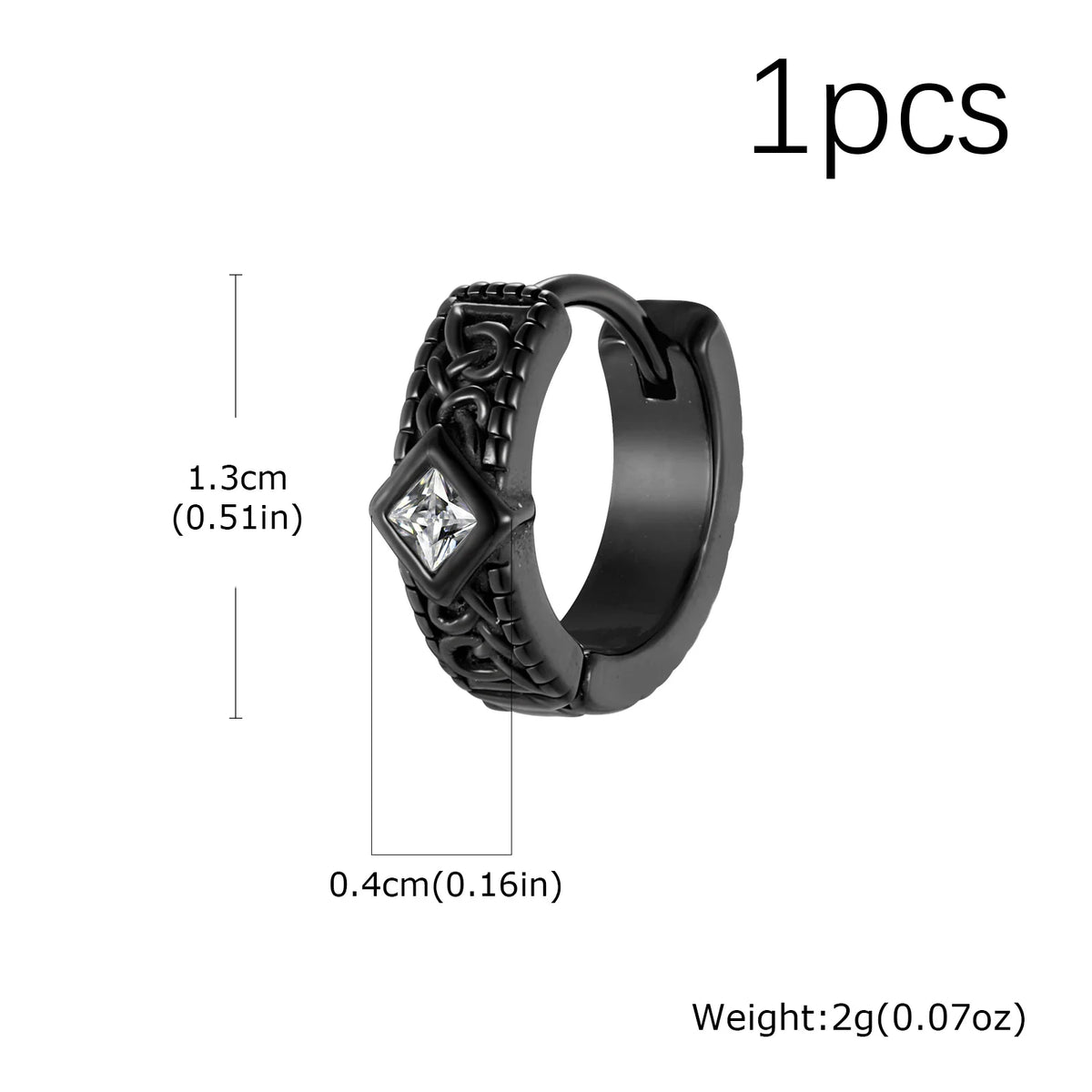 Men’s Gothic Rhombus Hoop Earrings