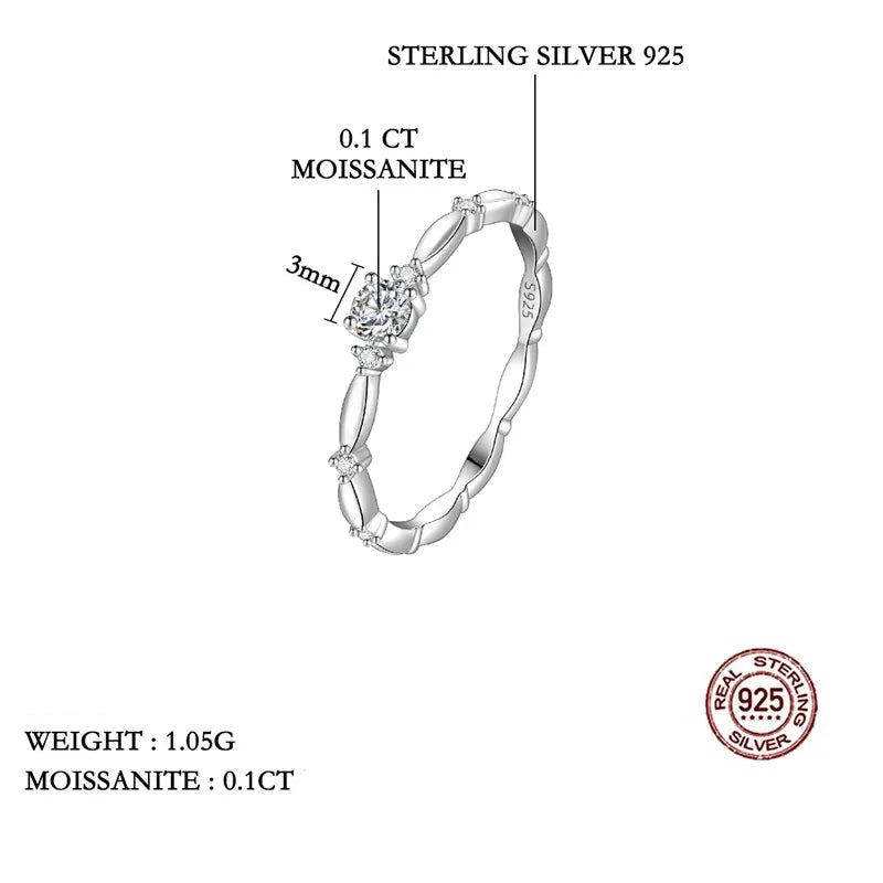 S925 Silver Moissanite Engagement Ring