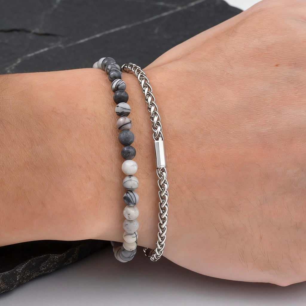 2pcs Adjustable Volcanic Stone Bracelets
