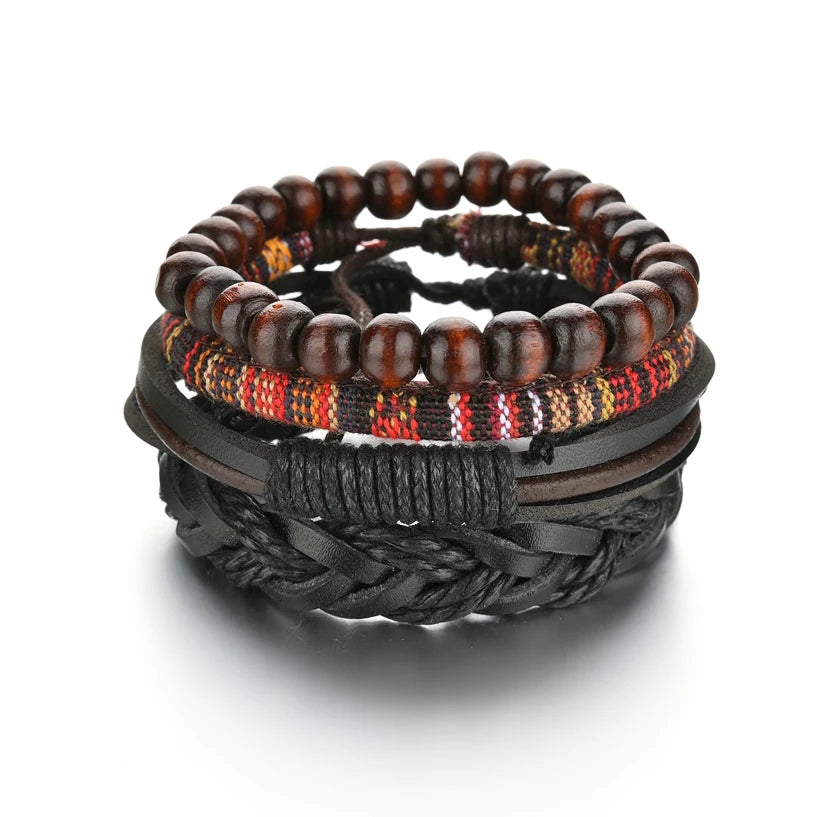 Men’s Life Tree & Wood Bead Bracelets