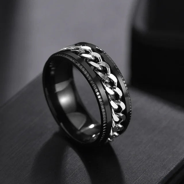 Rotatable Chain Titanium Steel Ring