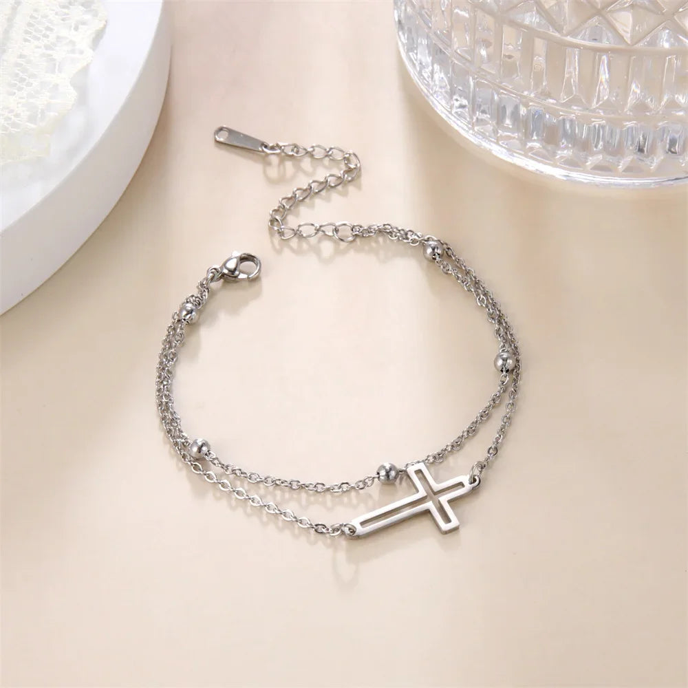 Stainless Steel Cross Anklet