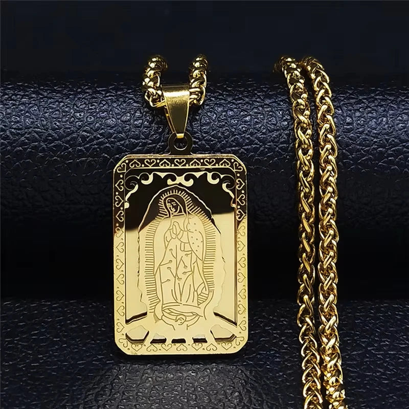 Unisex Virgin Mary Pendant Necklace
