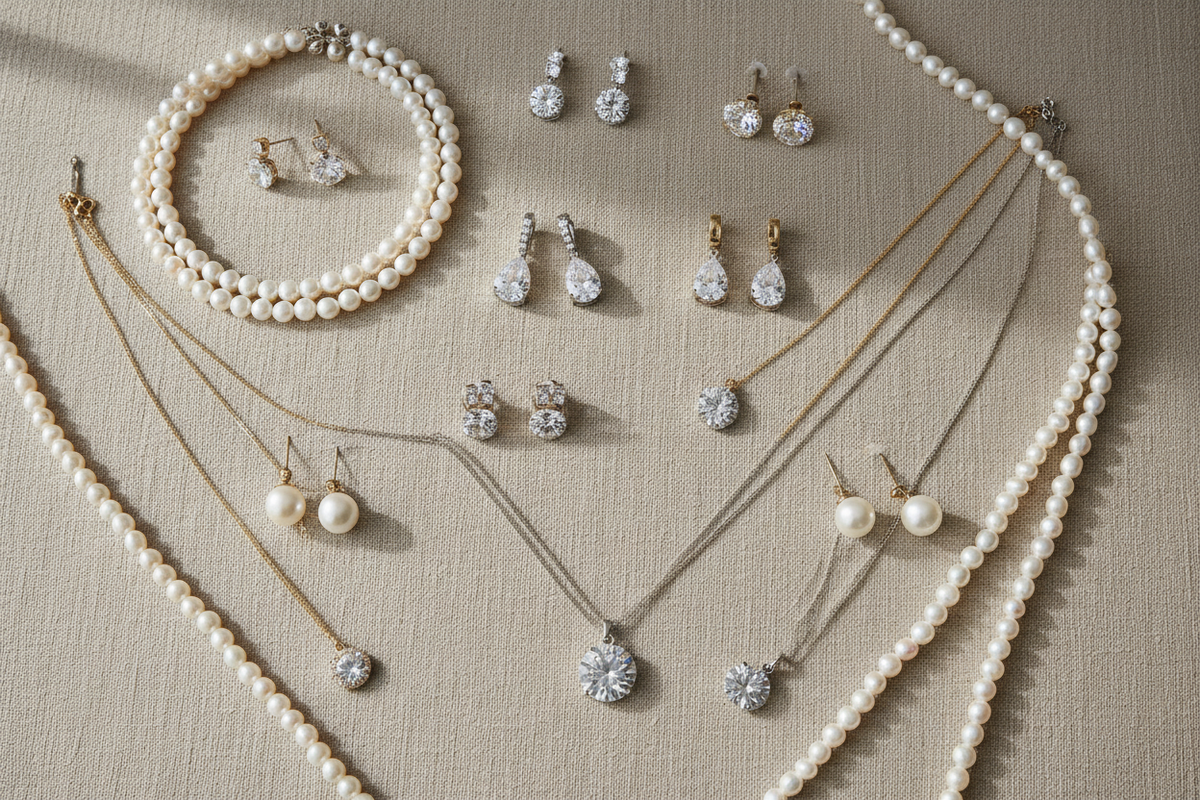 mixed jewellery pearls cz earrings necklaces promotion for store professional